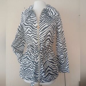 DANA BUCHMAN Zebra Print Women's LIGHTWEIGHT SILK FEEL Jacket